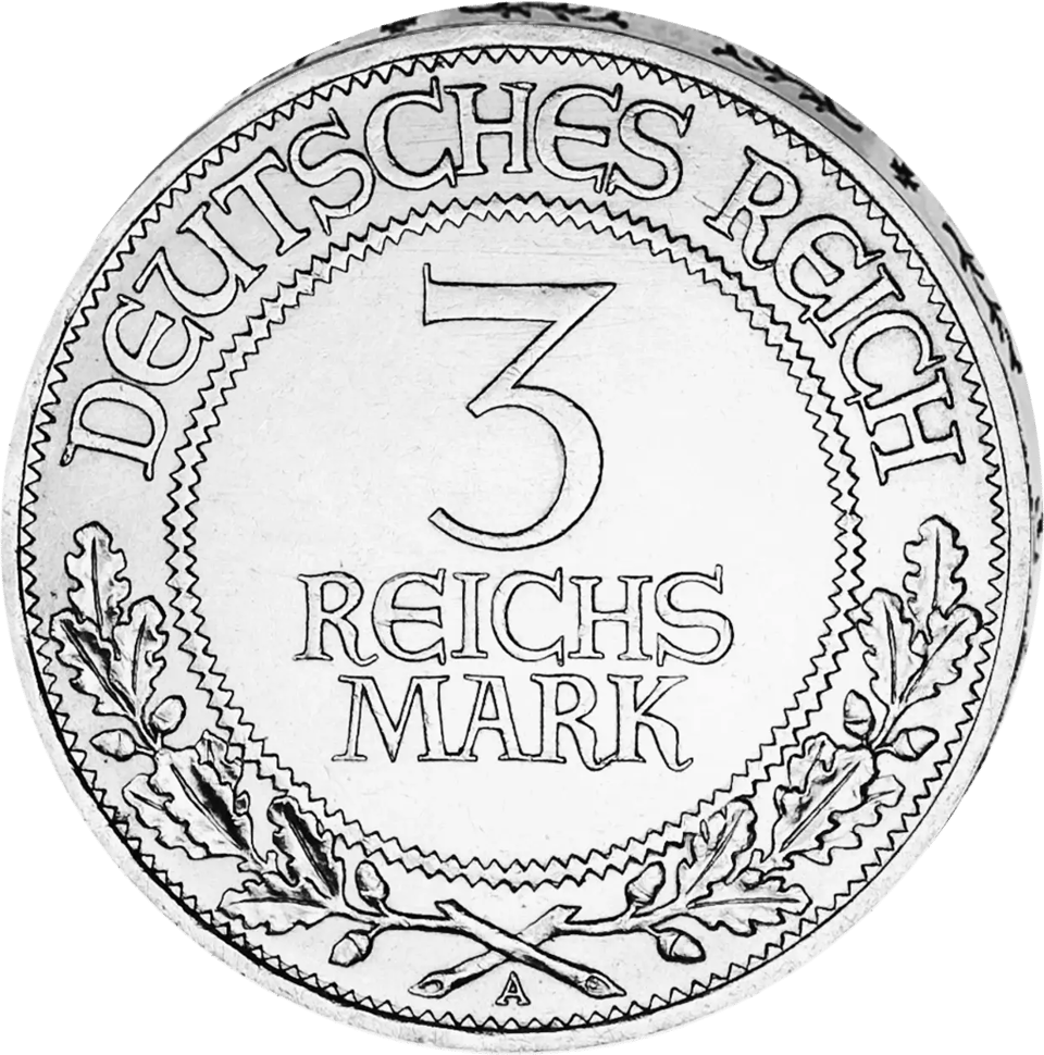 3 Reichsmark Lübeck 1926, lado del valor