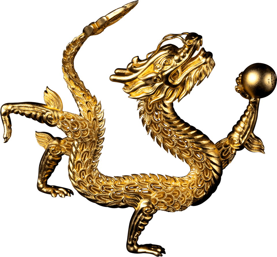 Filigree Dragon 2027, escultura de dragón en plata