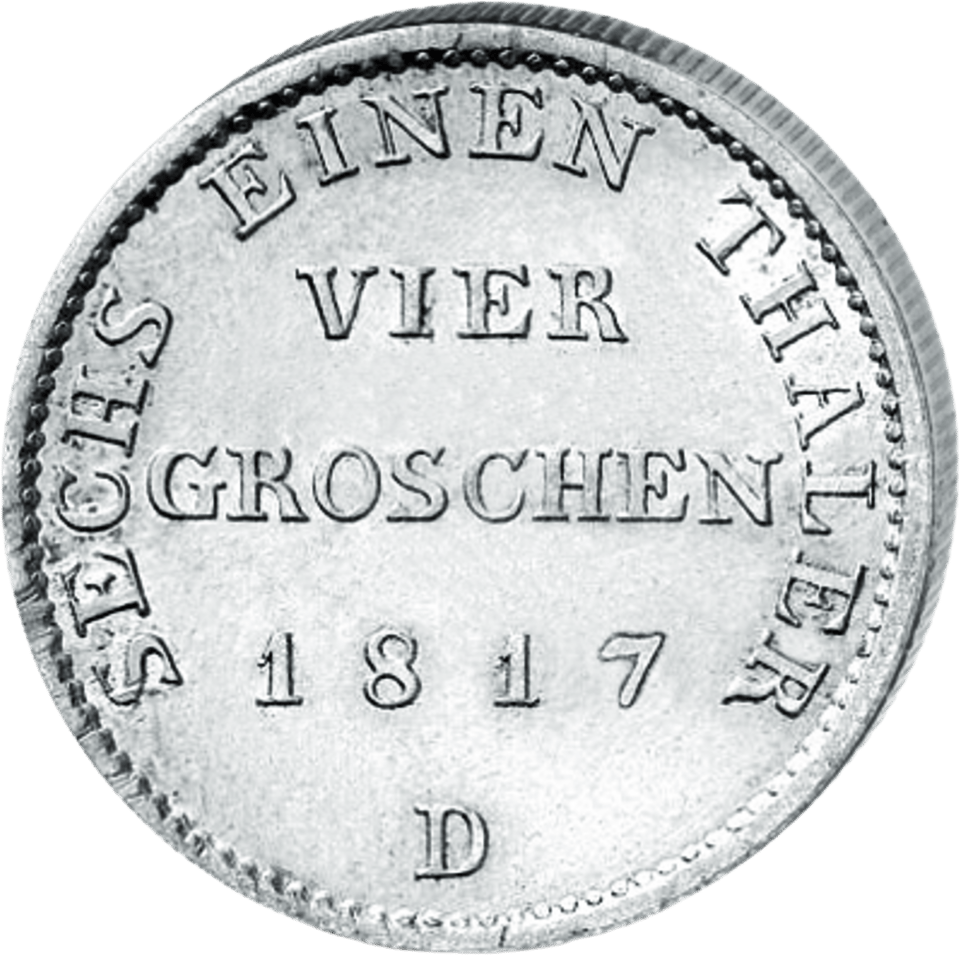 1/6 de tálero Prusia, Federico Guillermo III, reverso