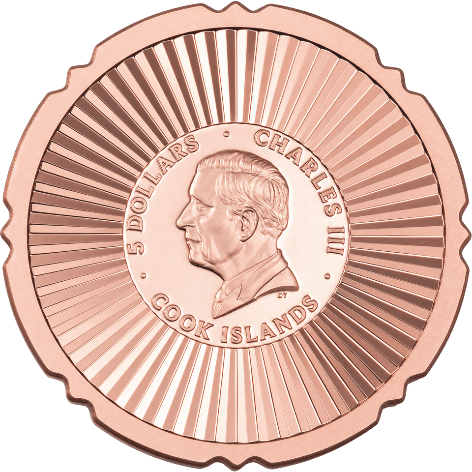 Ladybird 2026 in silver, value side with “5 DOLLARS” and “COOK ISLANDS”