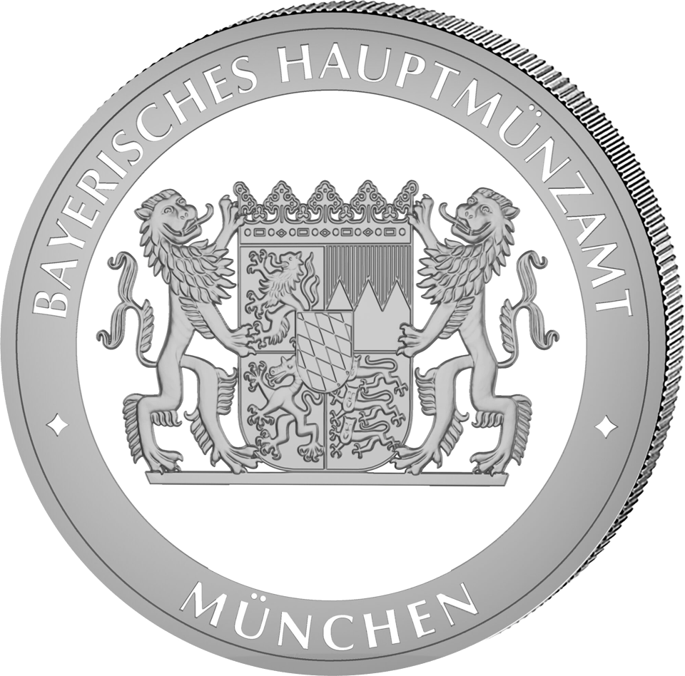 Bayern Thaler “Bavaria” 2026, 1 kg fine silver, back with the Bavarian state coat of arms, image