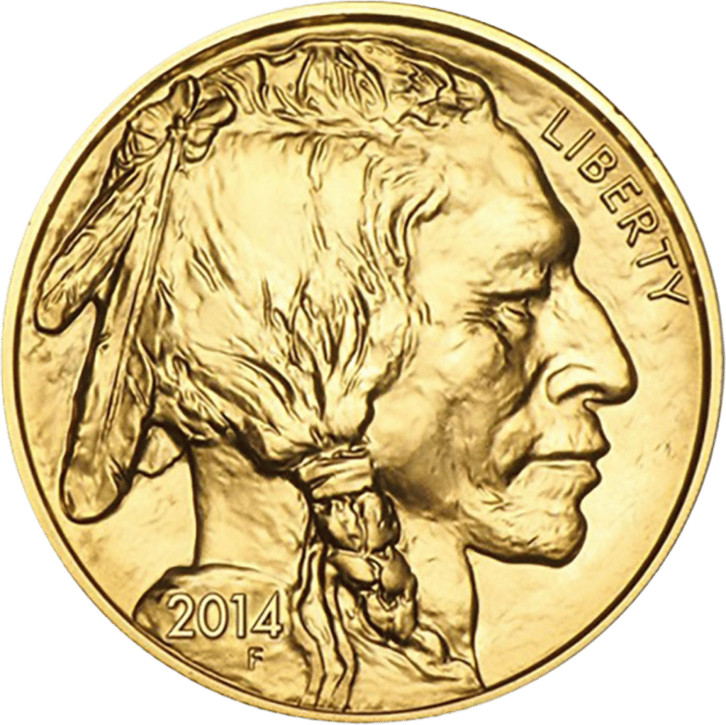American Buffalo 2014, portrait side with the portrait of a Native American and “LIBERTY”