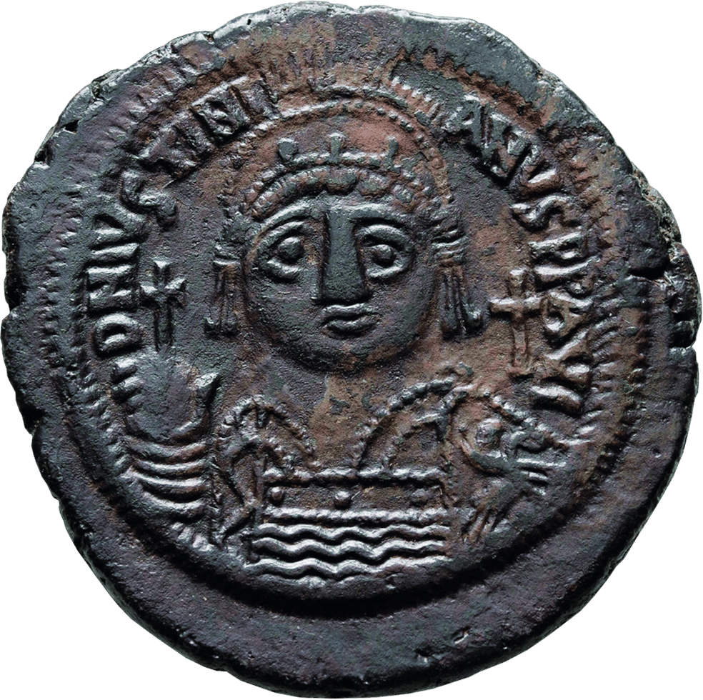 Follis Justinian I. · Vorderseite