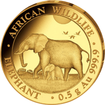 0,5 Gramm Gold Somalia Elefant 2022 PP