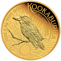 0,5g Gold Mini Kookaburra 35. Jubiläum 2025 PP (Auflage 2.500 | Polierte Platte)