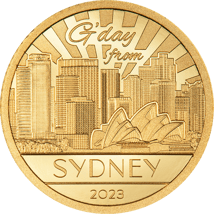 0,5g Gold Big City Lights Sydney 2023 PP (Auflage: 5.000 | Polierte Platte)
