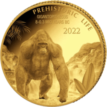 0,5g Gold Prehistoric Life Gigantopithecus 2022 PP (Auflage: 2.000 | Polierte Platte)