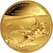 0,5 Gr. Gold Prehistoric Life Liopleurodon 2022 PP (Auflage: 2.000)