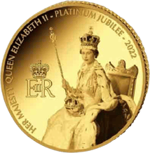 0,5g Gold Queen Elisabeth II 70. Thronjubiläum 2022 PP (Auflage: 5.000 | Polierte Platte)