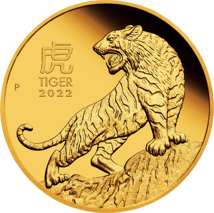 1/10 Unze Gold Lunar III Tiger 2022 PP (Auflage: 2.500 | Polierte Platte)