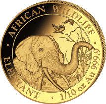 1/10 Unze Gold Somalia Elefant 2018