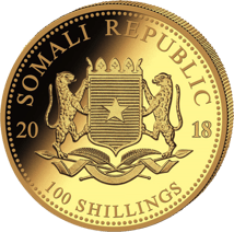 1/10 Unze Gold Somalia Elefant 2018