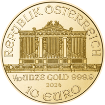 1/10 Unze Gold Wiener Philharmoniker 2024