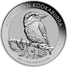 1/10 Unze Platin Australien Kookaburra 2021 (Auflage: 15.000)