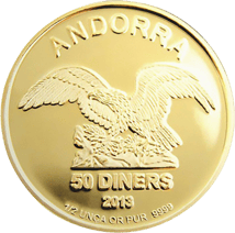 1/2 Unze Gold Andorra Eagle 2013