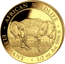 1/2 Unze Gold Somalia Elefant 2020