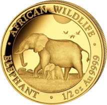1/2 Unze Gold Somalia Elefant 2022