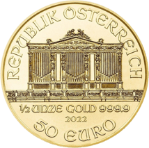 1/2 Unze Gold Wiener Philharmoniker 2022