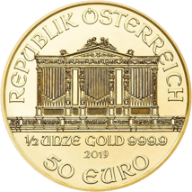 1/2 Unze Wiener Philharmoniker Gold 2019