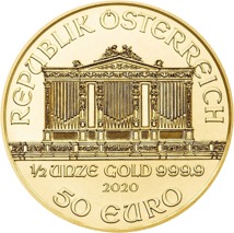 1/2 Unze Wiener Philharmoniker Gold 2020