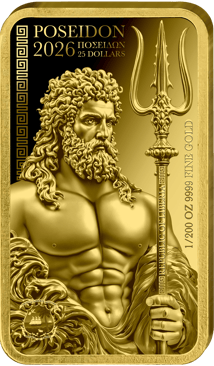 1/200 Unze Gold Münzbarren Götter des Olymp - Poseidon 2026 (Auflage: 5.000 | Polierte Platte)