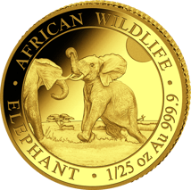 1/25 Unze Gold Somalia Elefant 2024