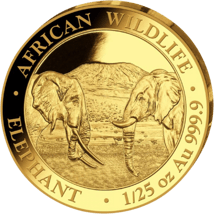 1/25 Unze Gold Somalia Elefant 2020 PP (Auflage: 5000)