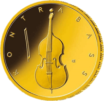 1/4 Unze Gold 50 Euro Kontrabass 2018 (Diverser Buchstabe)
