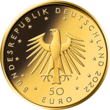 1/4 Unze Gold 50 Euro Konzertgitarre 2022 (Buchstabe J)