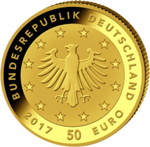 1/4 Unze Gold 50 Euro Lutherrose 2017 (Buchstabe: F)