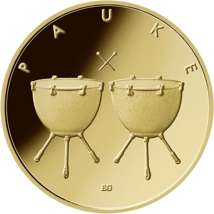 1/4 Unze Gold 50 Euro Pauke 2021 (Buchstabe D)