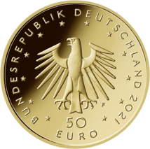 1/4 Unze Gold 50 Euro Pauke 2021 (Buchstabe F)