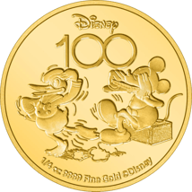 1/4 Unze Gold 100 Jahre Mickey & Donald Walt Disney 2023 PP (Auflage: 250 | Polierte Platte)