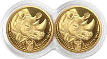 2 x 1/4 Unze Gold Big Five II Nashorn 2022 PP Doppelkapsel (Auflage: 1.000 | Polierte Platte)