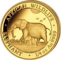 1/4 Unze Gold Somalia Elefant 2022