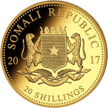 1/50 Unze Gold Somalia Elefant 2017