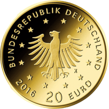 1/8 Unze Gold 20 Euro Nachtigall 2016 (Heimische Vögel)