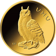 1/8 Unze Gold 20 Euro Uhu 2018 (Buchstabe: F | Heimische Vögel)
