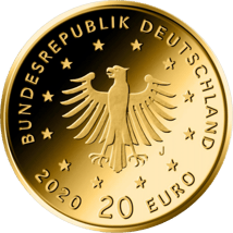 1/8 Unze Gold 20 Euro Weißstorch 2020 (Heimische Vögel | Buchstabe: J)