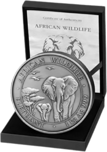 1 kg Silber Somalia Elefant 2015 (Antique Finish | Auflage: 200)