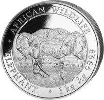 1 kg Silber Somalia Elefant 2020