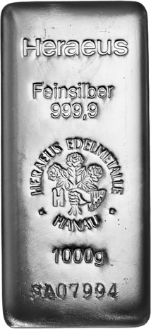 1 kg Silberbarren Heraeus