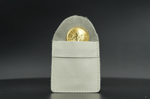 Leder Münztasche Beige