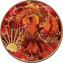 1 Unze American Eagle - Rising Phoenix 2020 (Auflage: 200 | teilvergoldet | coloriert)