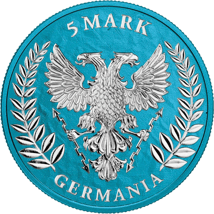 1 Unze Germania 5 Mark Silbermünze 2019 "Space Blue" (Auflage: 500 | coloriert)