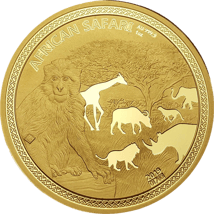 1 Unze Gold African Safari Affe 2019 PP (Auflage:99 | Polierte Platte | Nr. 99)