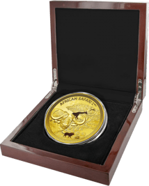 1 Unze Gold African Safari Büffel 2019 PP (inkl. Holzbox & Zertifikat | Auflage: 99)