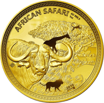 1 Unze Gold African Safari Büffel 2019 PP (inkl. Holzbox & Zertifikat | Auflage: 99)