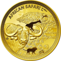 1 Unze Gold African Safari Büffel 2019 PP (Auflage: 99 | Polierte Platte | Nr. 99)