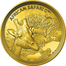 1 Unze Gold African Safari Giraffe 2018 PP (inkl. Holzbox & Zertifikat | Auflage: 99)
